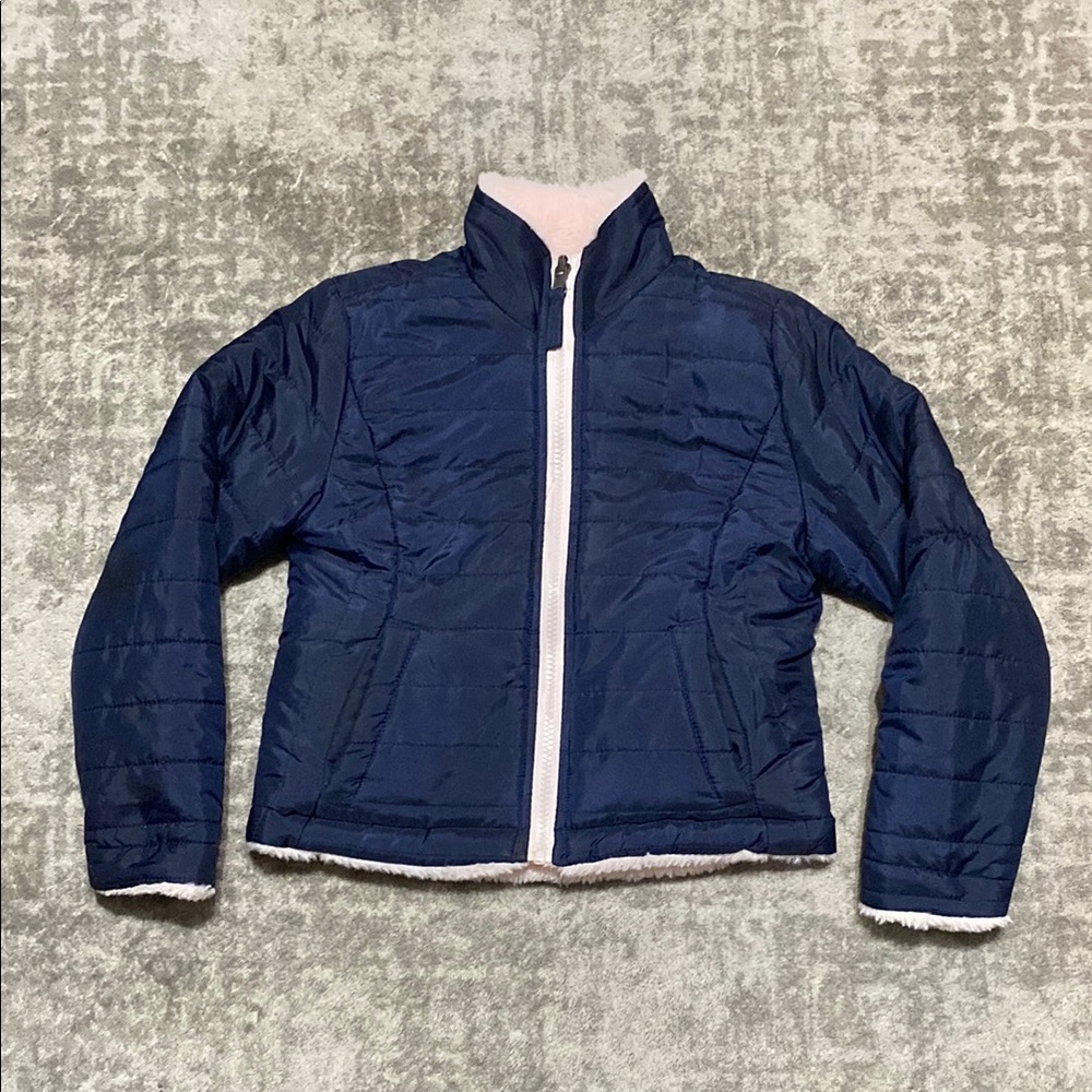 🔥4/20! Girls reversible thick, puffer zip up jacket. Size 5